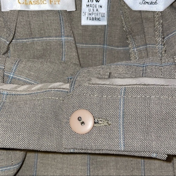 Talbots Trousers Classic Fit Stretch Dress Pants Plaid Striped Straight Leg - Picture 5 of 10